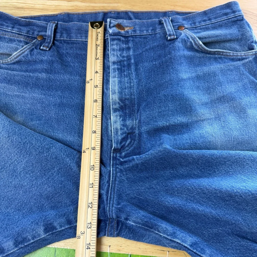 Wrangler COWBOY CUT Straight Leg 13MWZPW Mens 36x30 100% Cotton Denim Blue Jeans